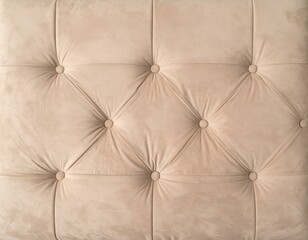 Fototapeta premium Beige tufted upholstery texture. Close-up view of a buttoned fabric background. Ideal for design projects.