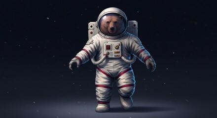 Pixel Art Bear Astronaut in Space