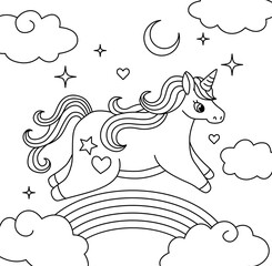 Hand drawn coloring book illustration	
