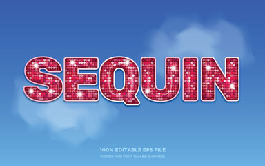 Sequin 3D editable text style effect