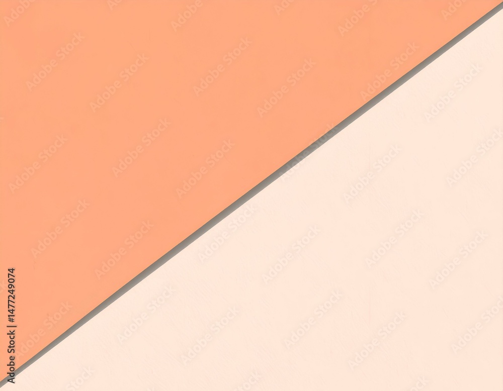Aufkleber abstract peach and cream diagonal split background. perfect for design projects, presentations, and 