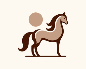 Horse full body icon for minimalist branding