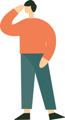 Male cartoon character minimal style, vector.