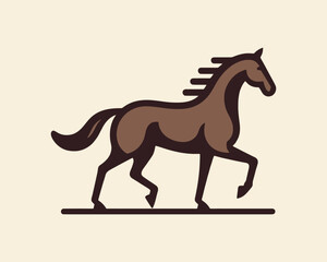 Horse full body modern emblem for company logo