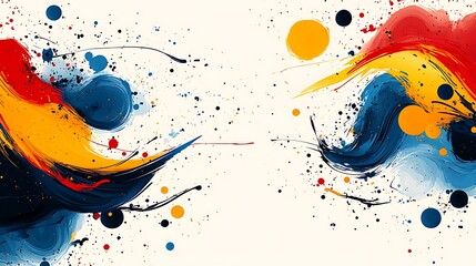 Vibrant Splatter Art: A dynamic abstract artwork bursts forth with a kaleidoscope of colors.