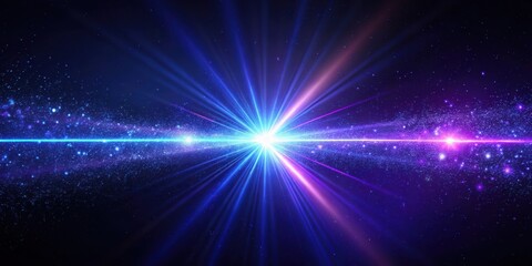 Naklejka premium Cosmic Radiance A Stellar Burst of Light and Energy Across a Galaxy of Sparkling Dust