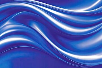 Abstract flowing fabric, deep blue and white.  Dynamic folds and curves create a sense of movement and fluidity