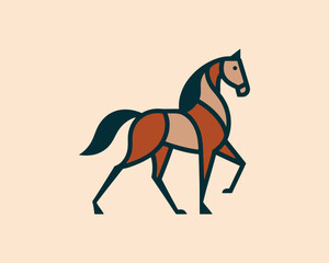 Obraz premium Horse full body simple logo for professional branding