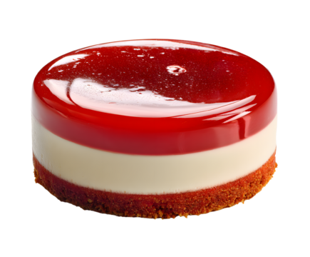 Elegant Layered Dessert with Red Glaze