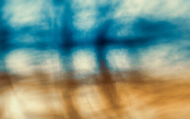 Fototapeta premium Abstract atmospheric artistic composition of blue and brown hues evoking weathered texture and dreamlike qualities
