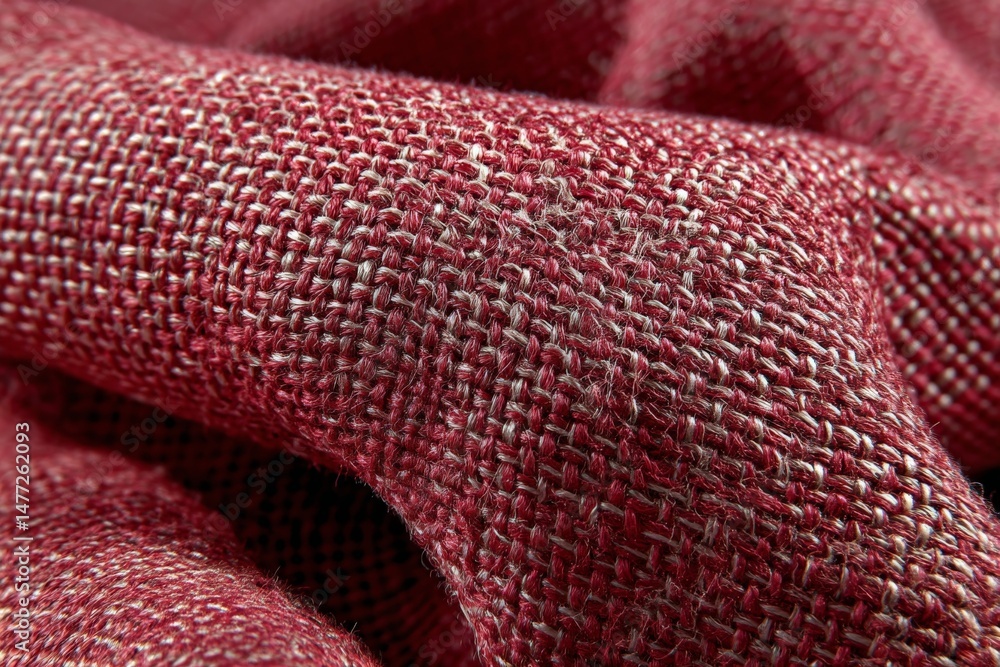 Fototapete close-up view of textured fabric showcasing intricate weaving patterns and rich hues in warm colors