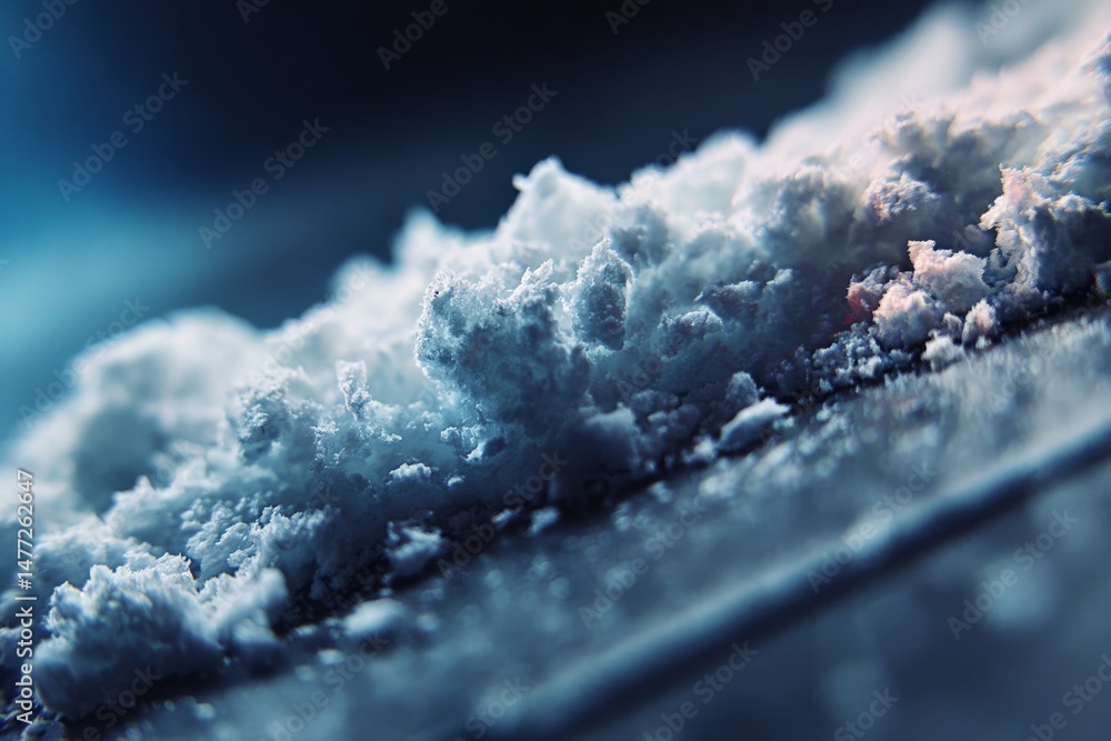 Poster pale powder rests on a dark surface, hinting at substance and environment in a soft focus and dramat