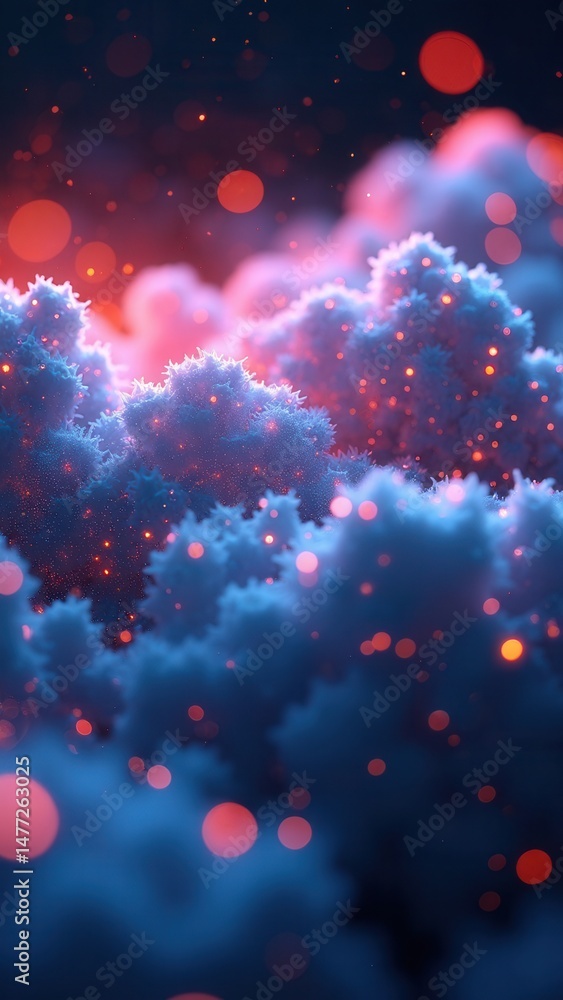 Poster luminous technological abstract background. digital technologies, cloud computing, digital future. 3
