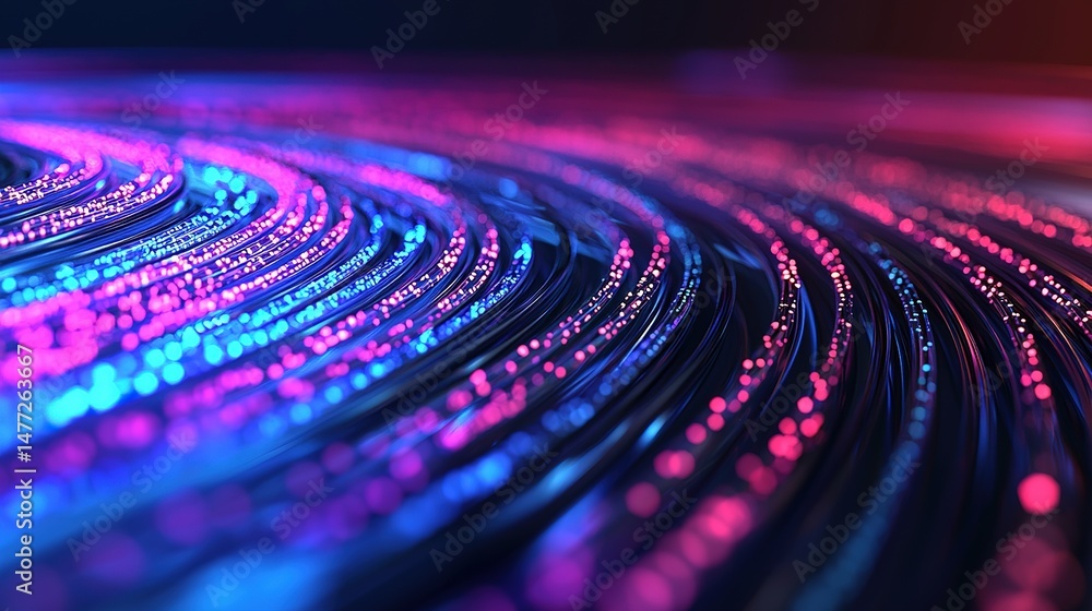 Poster dynamic abstract waves of light digital realm gigapixel visualization futuristic environment close-u