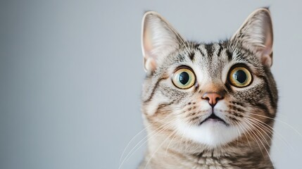 Obraz premium Surprised and adorable cat portrait