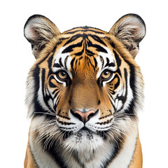 Obraz premium Detailed Closeup of Tiger Face Isolated on Transparent PNG Background 