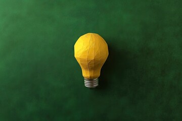 A vibrant yellow light bulb illustration against a textured green chalkboard background. symbolizing creativity and ideas. ideal for educational or inspirational content