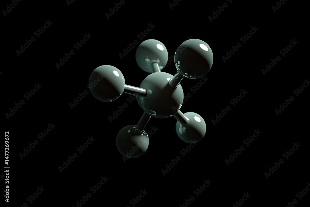 Poster a detailed 3d rendering of interconnected molecular structures showcasing green atoms and bonds. set