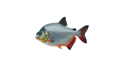 Red bellied Piranha Fish on Transparent Background
