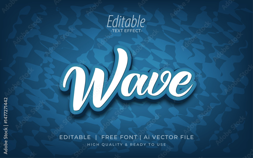 Poster wave 3d text - editable text effect