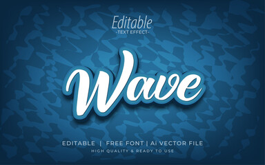 wave 3d Text - Editable Text Effect