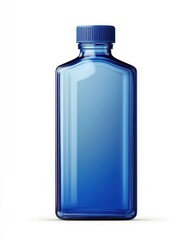 Naklejka premium Rectangular blue glass bottle