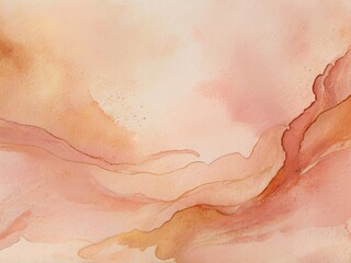 Fototapeta premium Abstract watercolor background with warm peach tones and fluid texture. Soft pastel gradient ideal for elegant creative projects.