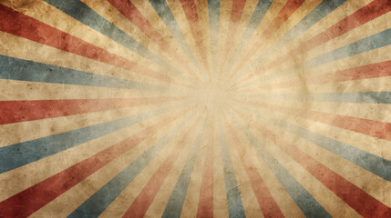 Vintage carnival background with bold rays in red and blue tones creating an eye-catching design