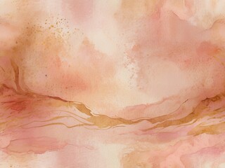 Fototapeta premium Abstract watercolor with pink and violet shades, highlighted by golden streaks. Luxurious texture for design and decoration.