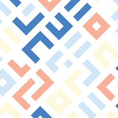 Seamless square geometric pattern in soft pastel colors, perfect for backgrounds, textile designs, and digital decoration.