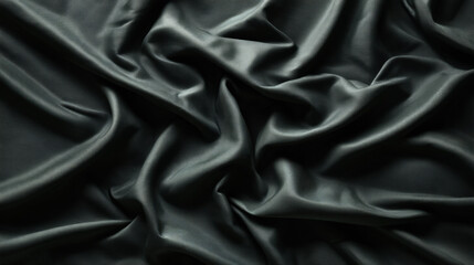 Fototapeta premium The elegant folds of shimme dark gray satin fabric create a luxurious texture with subtle highlights and shadows perfect for adding sophistication.