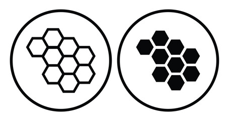 Obraz premium Honeycomb icons. Bee icons. honeycomb glyph icon. Honey symbol. Vector icons. 