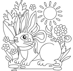 Hand drawn coloring book illustration	
