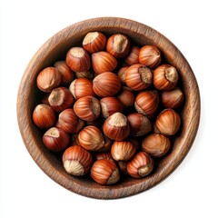 Fototapeta premium Hazelnuts in a wooden bowl