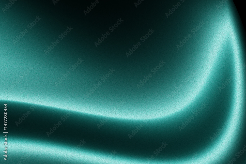 Fototapete teal abstract background with smooth, flowing curves and gradient.