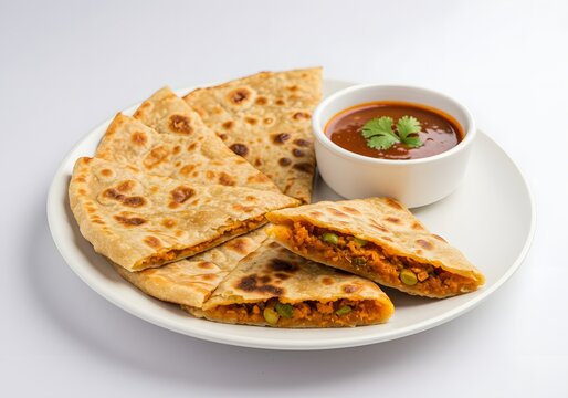 Delicious Vegetable Stuffed Paratha with Spicy Dip