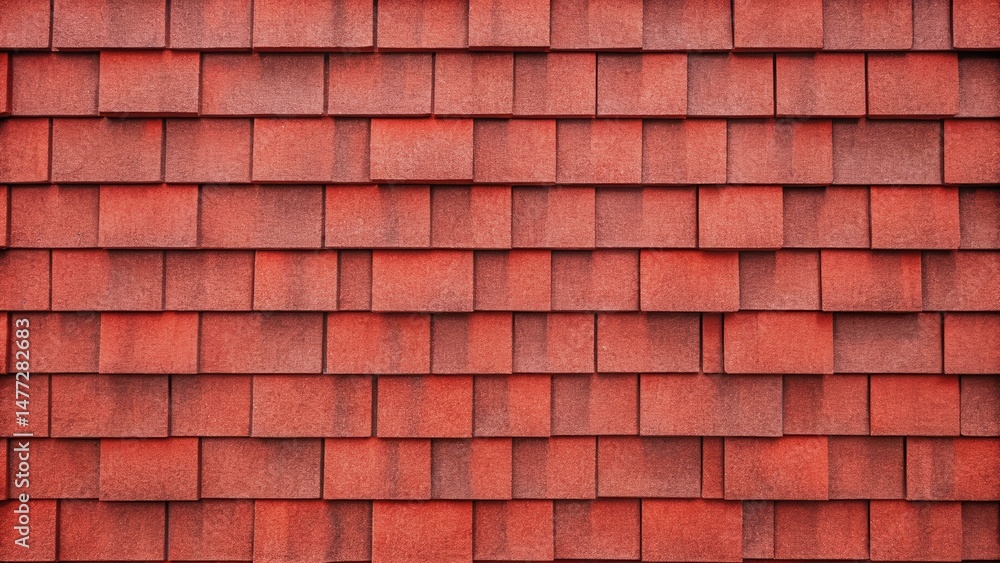 Fototapete a detailed close-up view of interlocking red roof tiles exhibiting a uniform texture and pattern