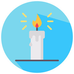 candle vector round flat icon