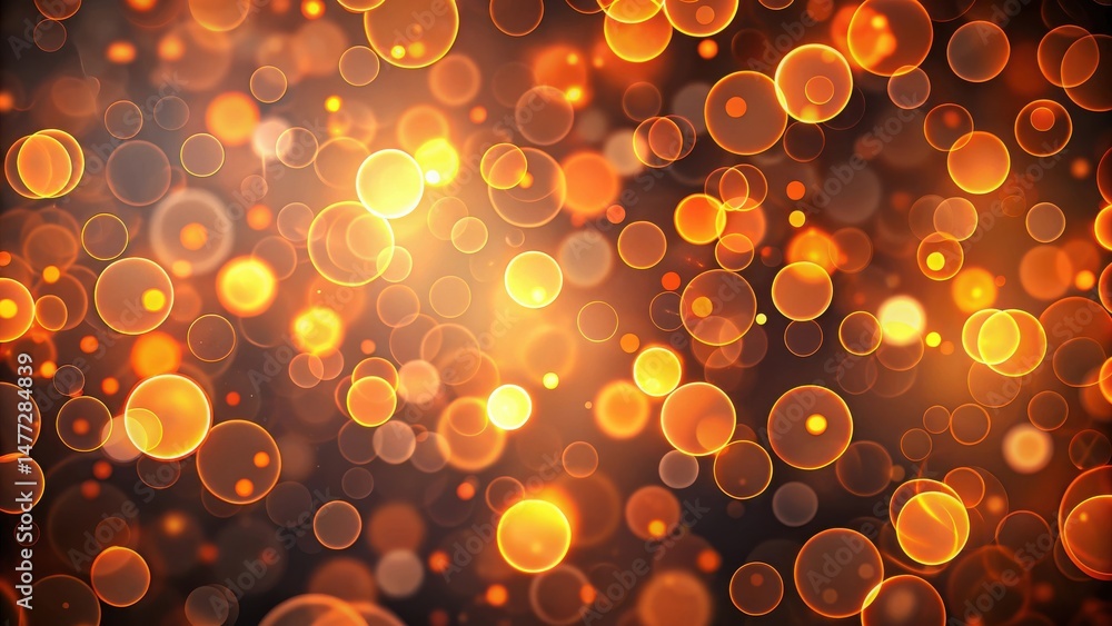 Poster abstract background of glowing amber and orange circles representing energy and warmth