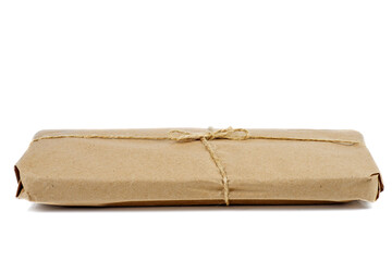 Cardboard box with gift a isolated on white background