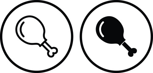 Chicken icon. Chicken icon style. Chicken leg icon
