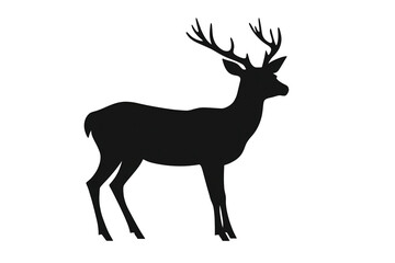 a black silhouette of a deer