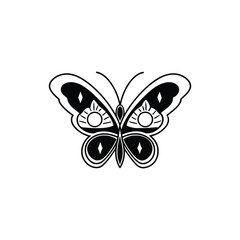 black butterfly silhouette stylized minimalist Logo Design Vector Backgrounds