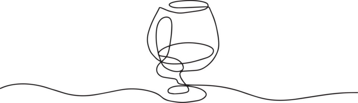 decorative one line continuous artline drink wine glass for invitation party
