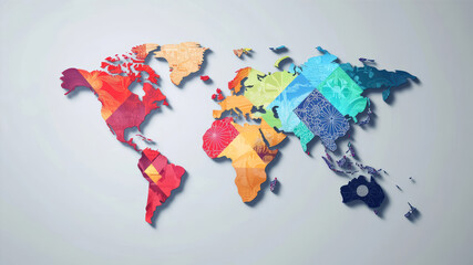 Obraz premium World map infographic in flat design style