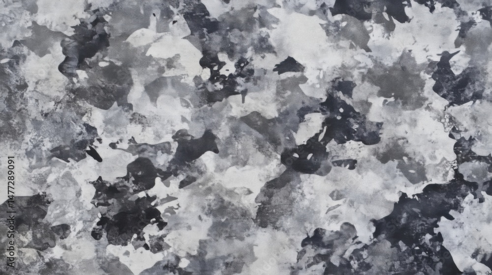 Aufkleber abstract camouflage pattern close up in shades of gray and white distressed grunge texture backgroun
