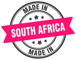 Fototapeta premium Made in South Africa round sign. Made in South Africa stamp.