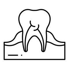 Tooth Root line icon