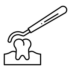 Periodontal Probe line icon