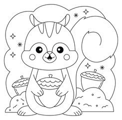 Hand drawn coloring book illustration	
